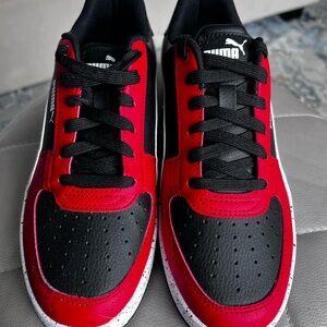 Puma Vibrant Red and Black Athletic Shoes